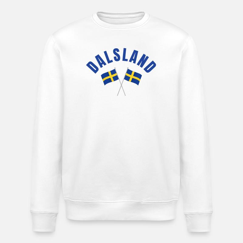Dalsland Schwedische Flaggen - Stanley/Stella Unisex Bio-Sweatshirt ROLLER - Weiß