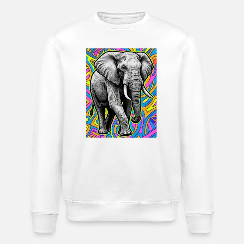 Elefant - Stanley/Stella Unisex Bio-Sweatshirt ROLLER - Weiß