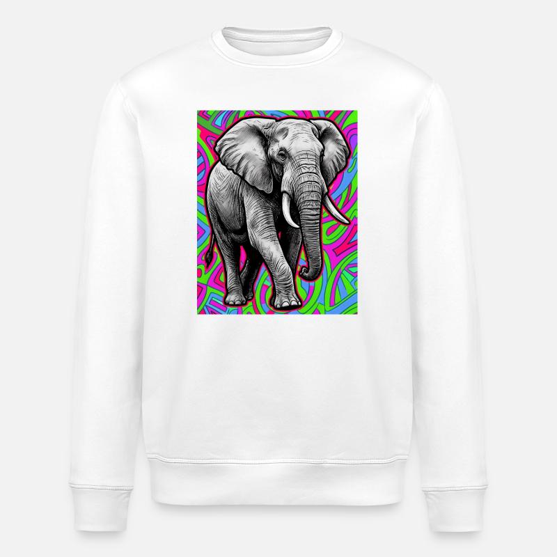 elephant - Stanley/Stella ROLLER Unisex Organic Sweatshirt - white