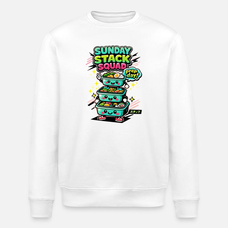 Sunday Stack | Meal Prep Crew - Stanley/Stella ROLLER Unisex Organic Sweatshirt - white