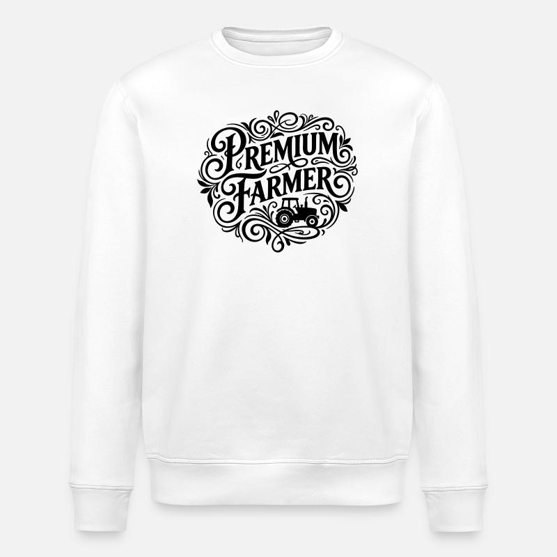 Premium Farmer Saying Farmer - Stanley/Stella ROLLER Unisex Organic Sweatshirt - white
