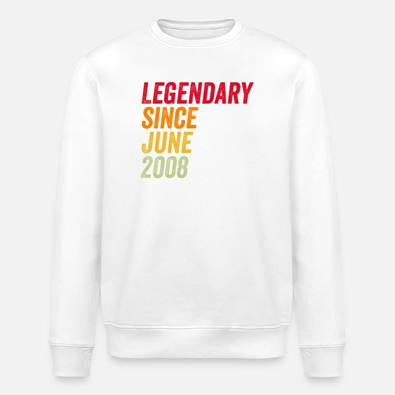18th birthday 18 years June 2008 - Stanley/Stella ROLLER Unisex Organic Sweatshirt - white