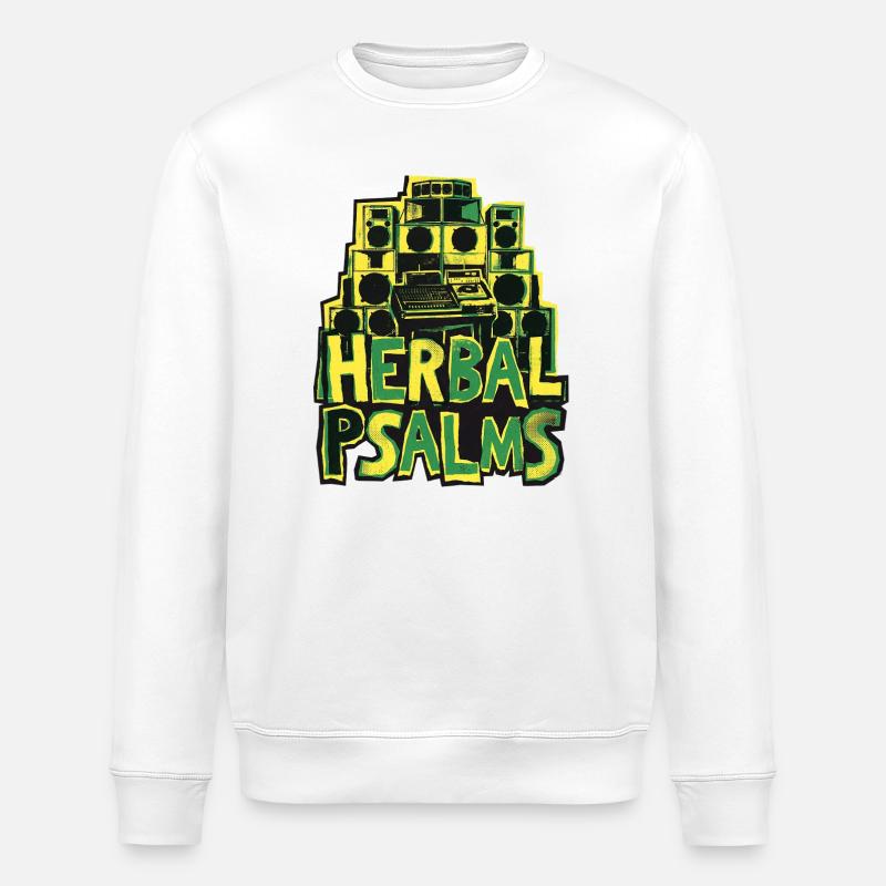 Dub Reggae Herbal Psalms - Stanley/Stella ROLLER Unisex Organic Sweatshirt - white