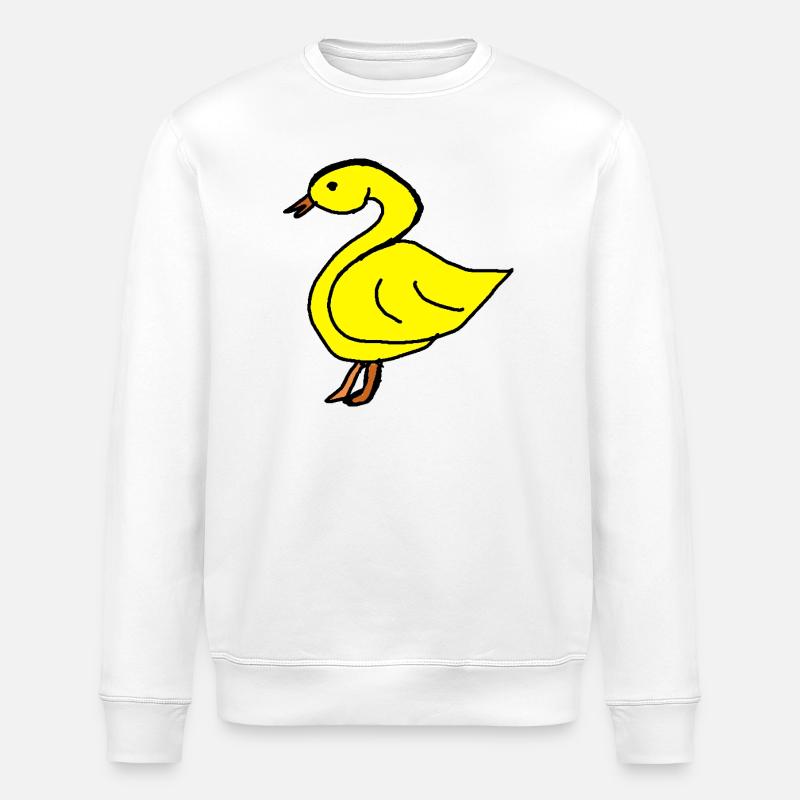 Gelbe Enten-Silhouette Schwarz - Stanley/Stella Unisex Bio-Sweatshirt ROLLER - Weiß