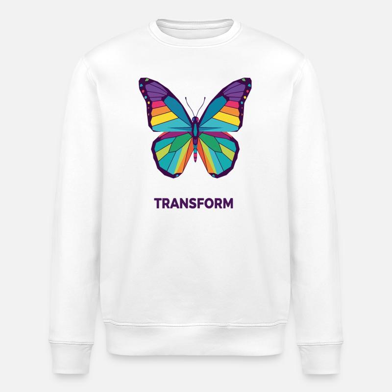 Papillon géométrique arc-en-ciel - Sweat bio ROLLER Stanley/Stella Unisexe - blanc
