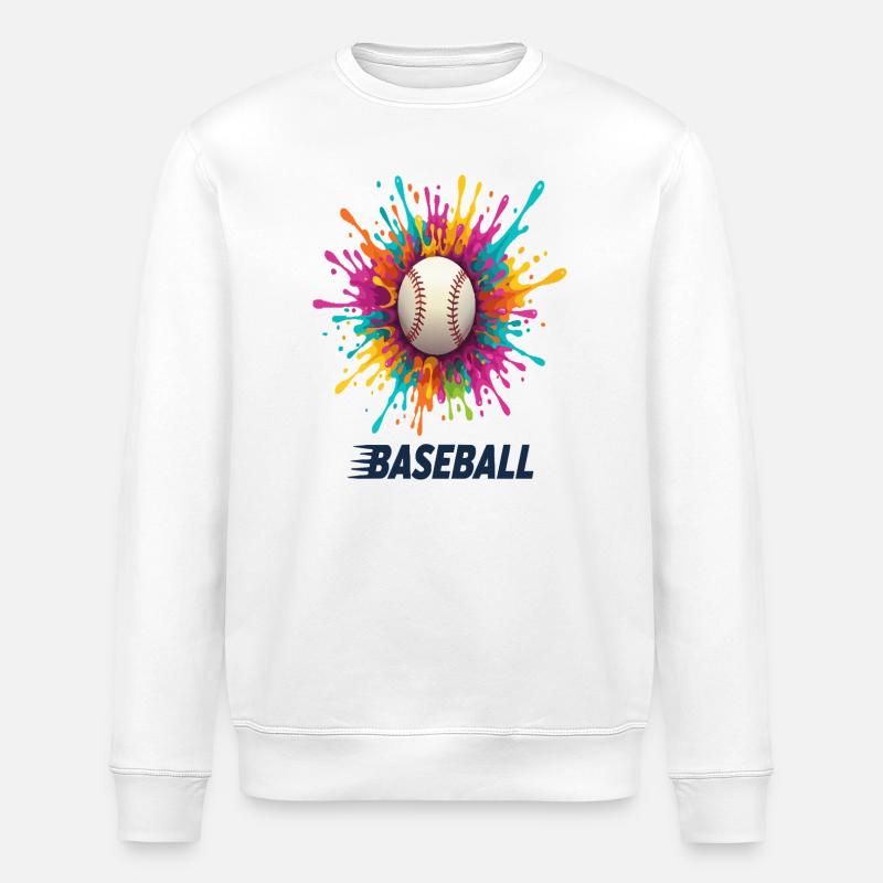 Lebhafter Baseball-Splash-Burst - Stanley/Stella Unisex Bio-Sweatshirt ROLLER - Weiß