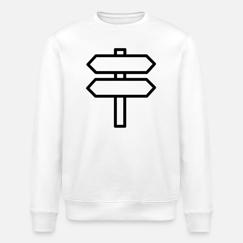 Richtungsschild - Stanley/Stella Unisex Bio-Sweatshirt ROLLER - Weiß