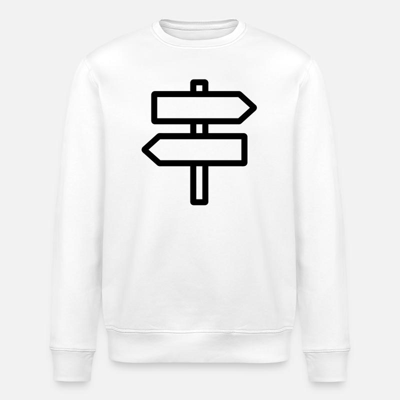 Richtungsschild - Stanley/Stella Unisex Bio-Sweatshirt ROLLER - Weiß