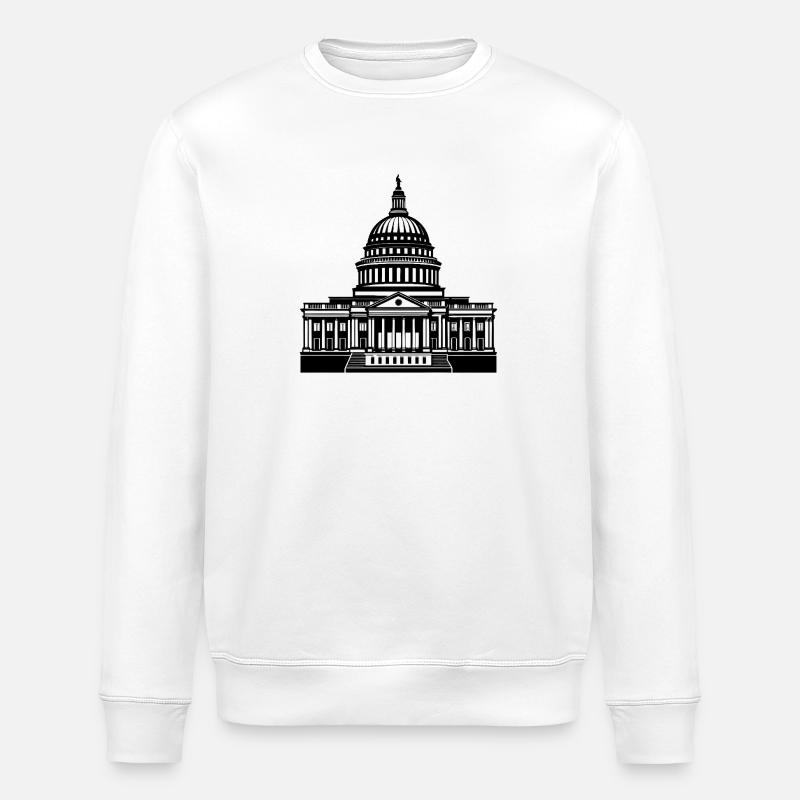 Washington D.C. capitol - Stanley/Stella ROLLER Unisex Organic Sweatshirt - white