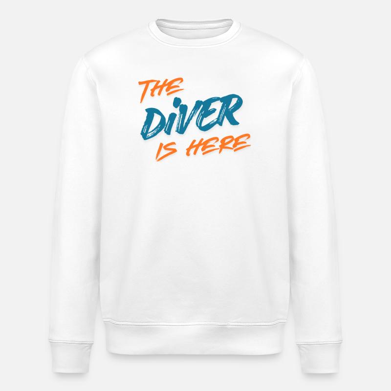 The Diver is Here, Drôle - Sweat bio ROLLER Stanley/Stella Unisexe - blanc