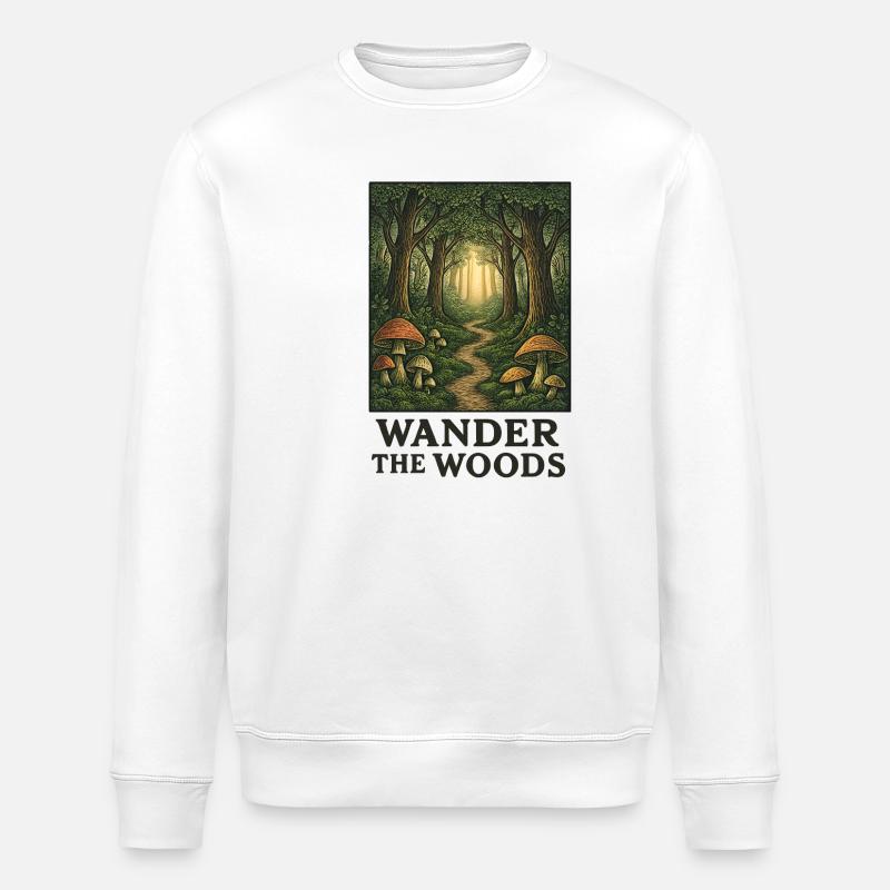 Chemin forestier des randonneurs - Sweat bio ROLLER Stanley/Stella Unisexe - blanc