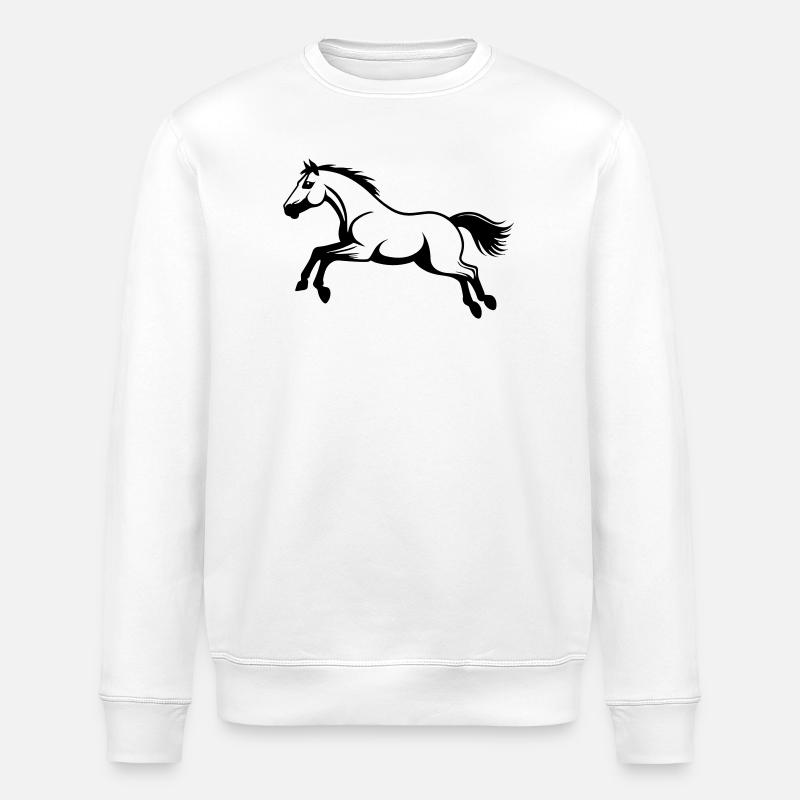 Saut d’obstacles à cheval - Sweat bio ROLLER Stanley/Stella Unisexe - blanc