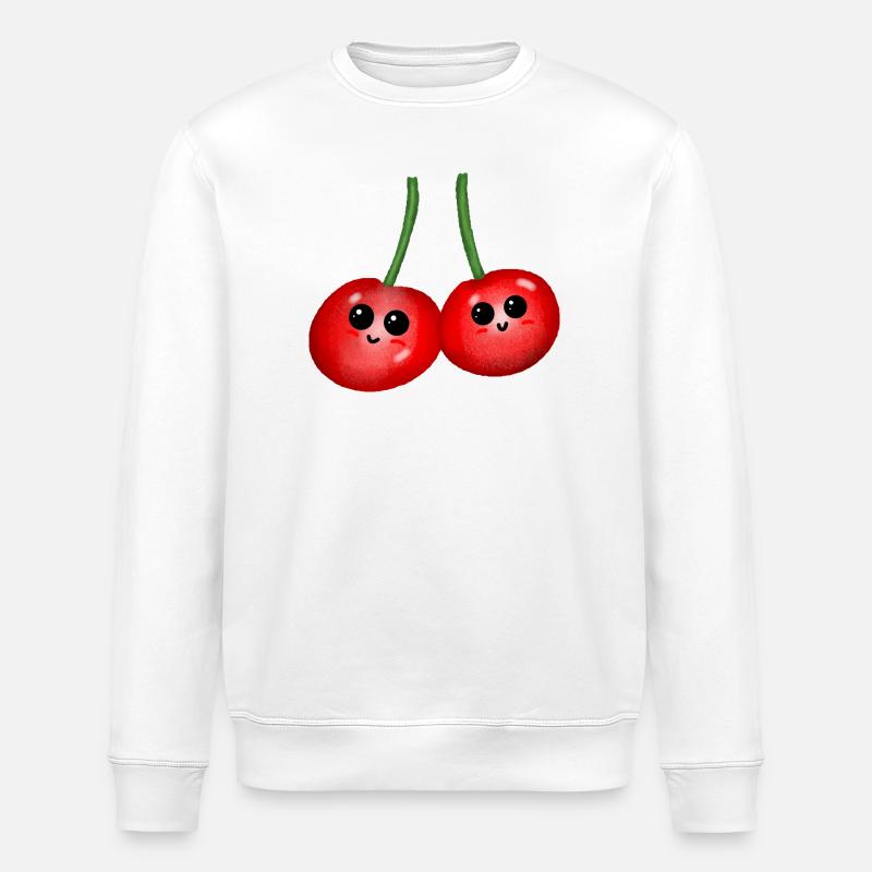Früchte Kirsche Kirschen Obst Frucht - Stanley/Stella Unisex Bio-Sweatshirt ROLLER - Weiß