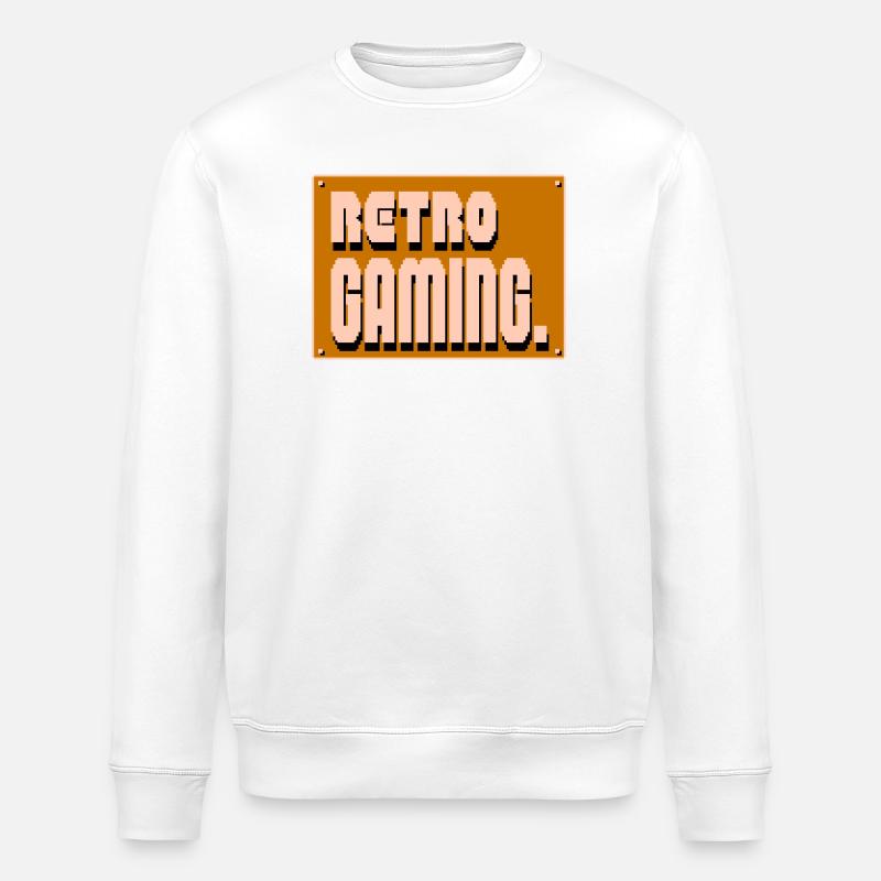 Retro Gaming Pixel Art - Stanley/Stella ROLLER Unisex Organic Sweatshirt - white