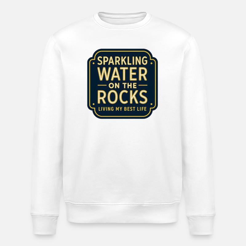Sparkling water on rocks neon - Stanley/Stella ROLLER Unisex Organic Sweatshirt - white