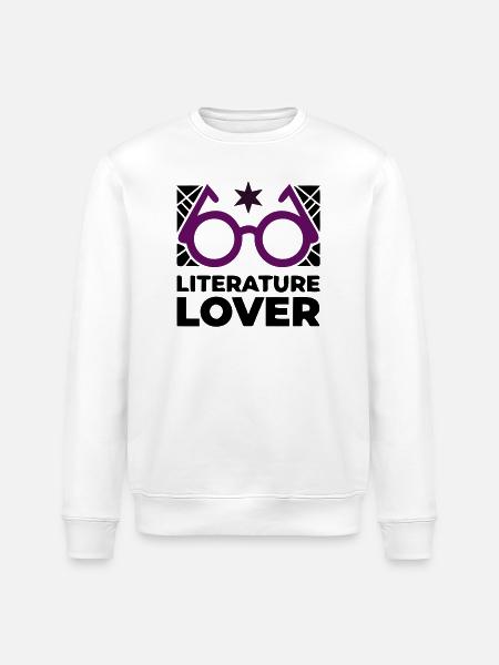 Literature Lover Brille Text - Stanley/Stella Unisex Bio-Sweatshirt ROLLER - Weiß