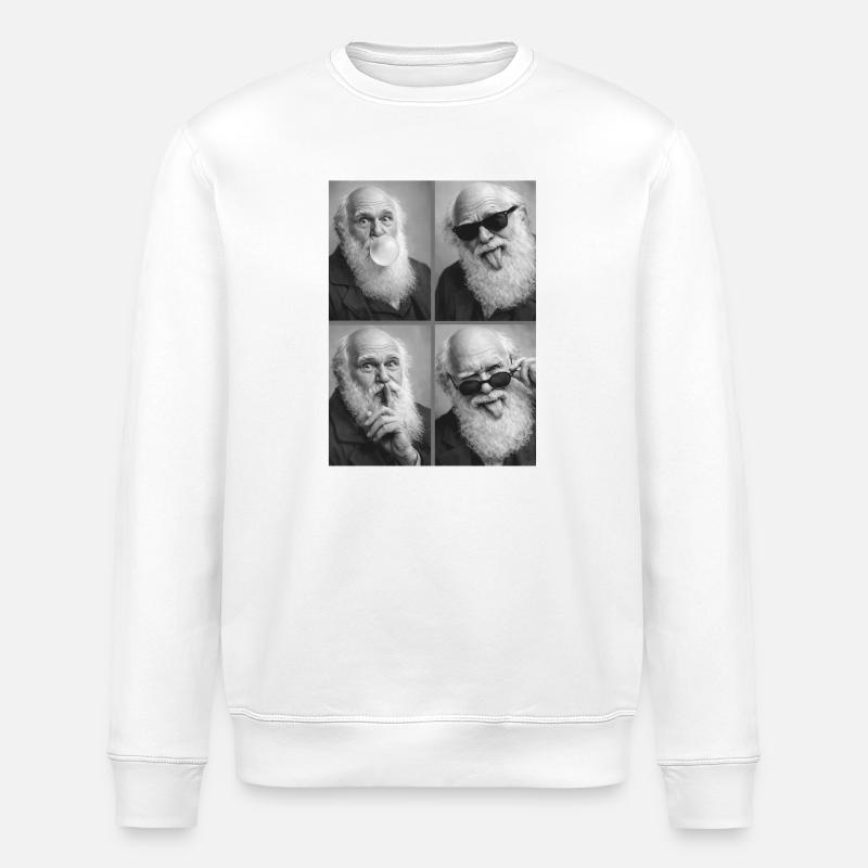 Bande photo de Charles Darwin - Sweat bio ROLLER Stanley/Stella Unisexe - blanc