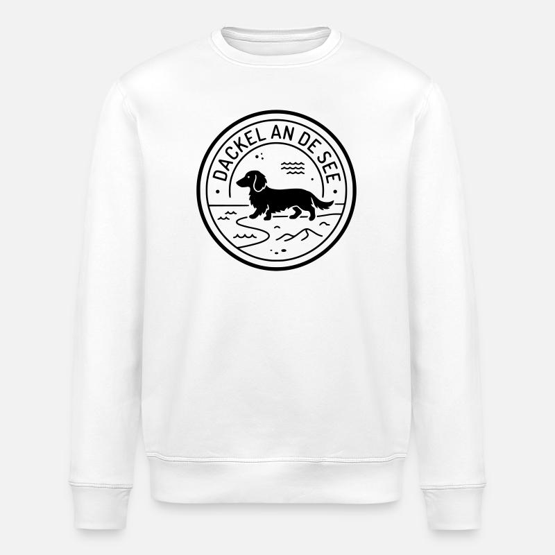 Dackel an de See Moin Platt - Stanley/Stella Unisex Bio-Sweatshirt ROLLER - Weiß