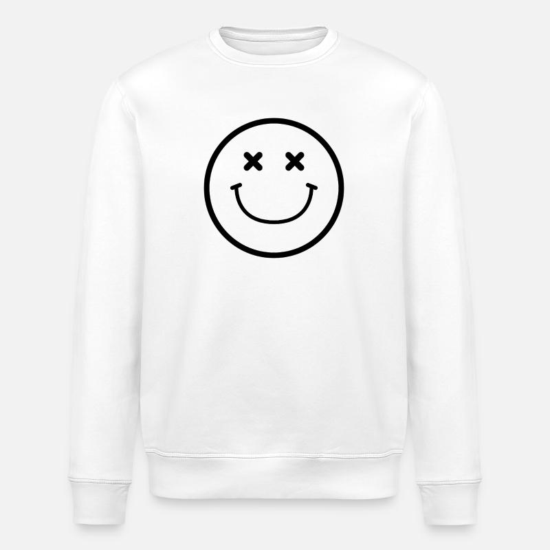 Smiley face - Stanley/Stella ROLLER Unisex Organic Sweatshirt - white