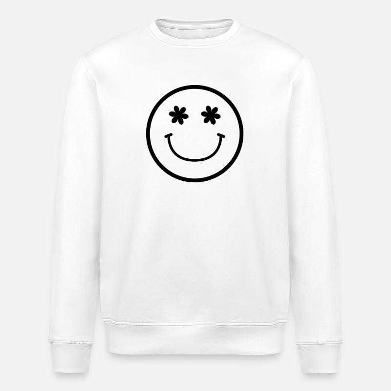 Smiley-Gesicht - Stanley/Stella Unisex Bio-Sweatshirt ROLLER - Weiß