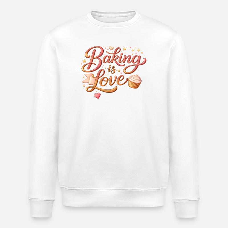 Baking is Love Backen Spruch Design - Stanley/Stella Unisex Bio-Sweatshirt ROLLER - Weiß