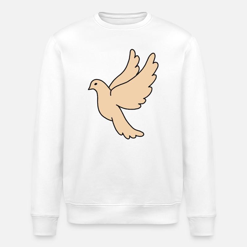 Friedenstaube Beige - Stanley/Stella Unisex Bio-Sweatshirt ROLLER - Weiß