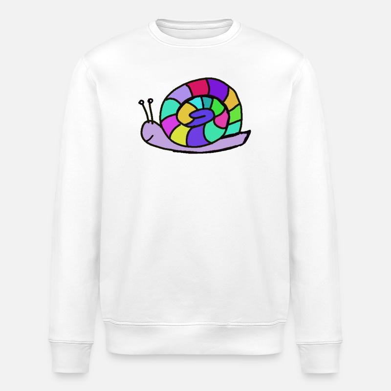 Mosaic Snail Shell - Stanley/Stella ROLLER Unisex Organic Sweatshirt - white