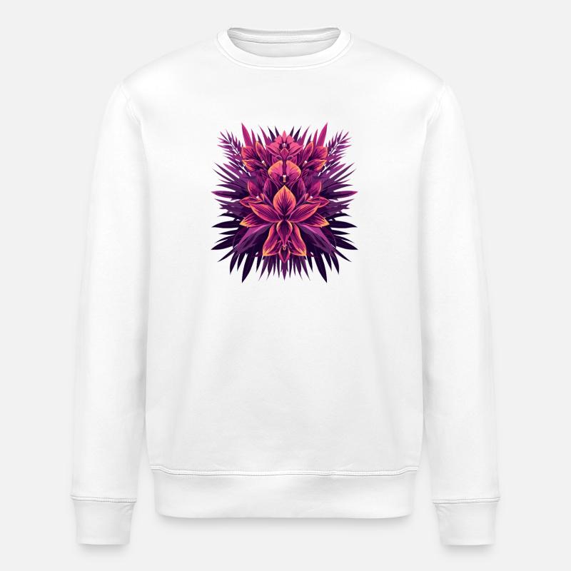 Kunstvoller Blütenmandala - Stanley/Stella Unisex Bio-Sweatshirt ROLLER - Weiß