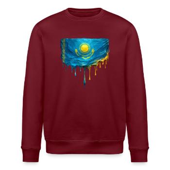 Kasachstan Flagge Tropfenkunst - Stanley/Stella Unisex Bio-Sweatshirt ROLLER - Weiß - Vorne - Nik (191cm)