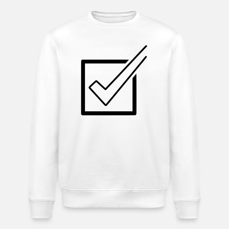 Checklist Tick Box Done - Stanley/Stella ROLLER Unisex Organic Sweatshirt - white