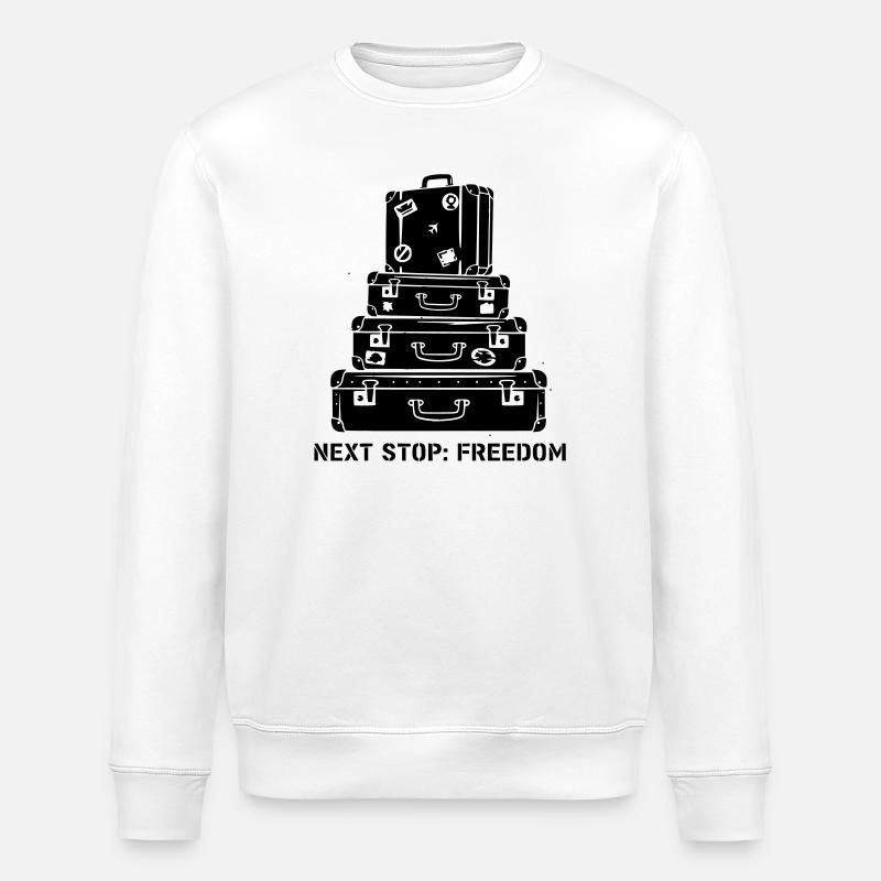 Koffer Stapel Freedom Reise - Stanley/Stella Unisex Bio-Sweatshirt ROLLER - Weiß