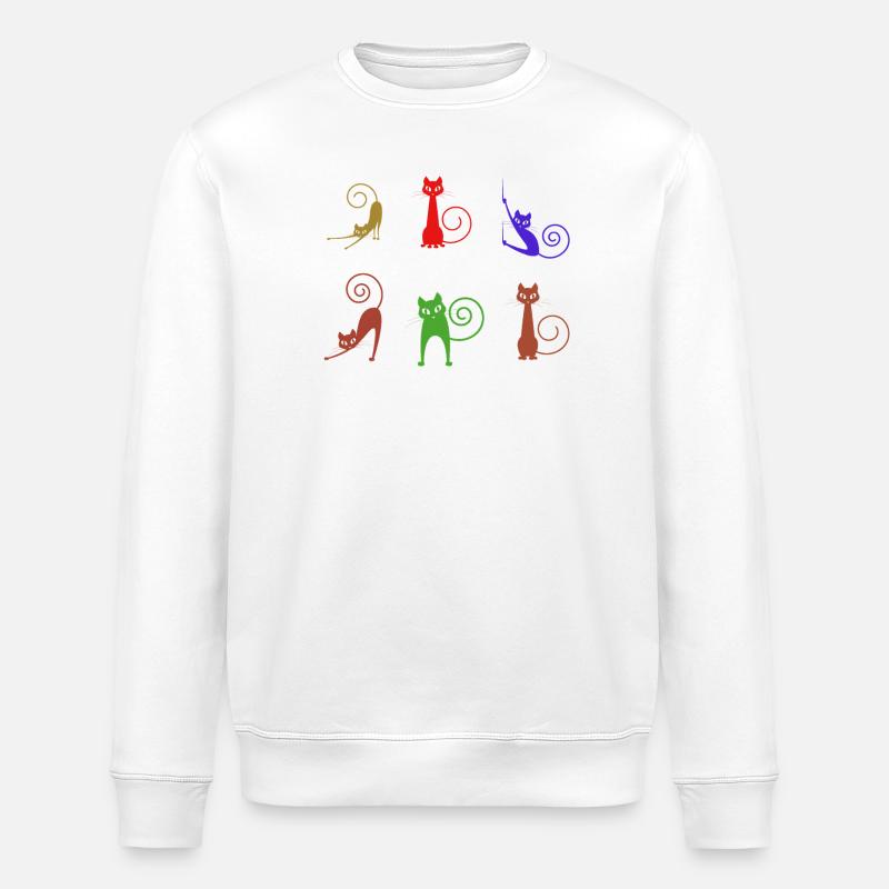 Katzen - Stanley/Stella Unisex Bio-Sweatshirt ROLLER - Weiß