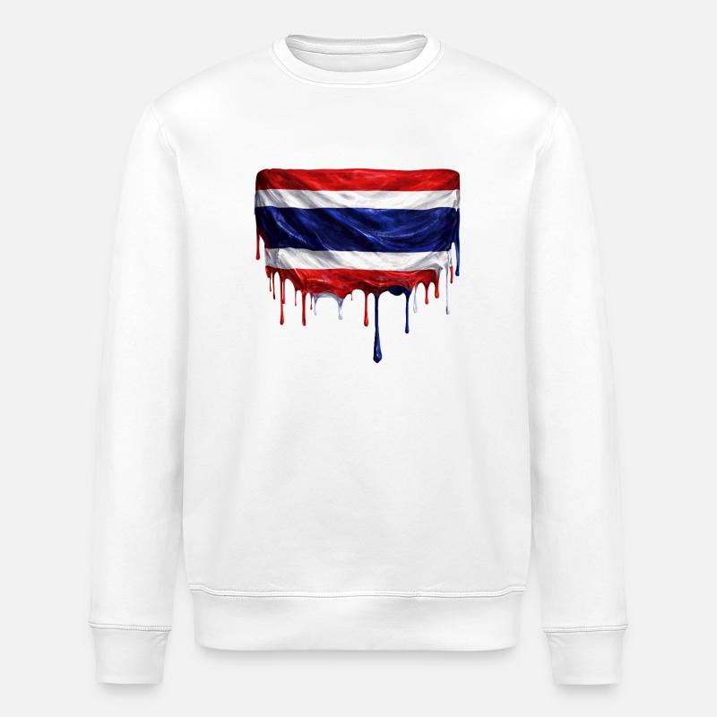 Tropfende Taiwan Flagge - Stanley/Stella Unisex Bio-Sweatshirt ROLLER - Weiß