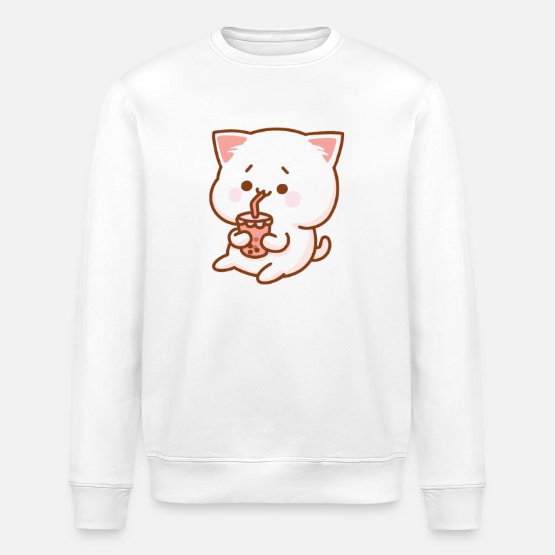 Chat et Shake - Sweat bio ROLLER Stanley/Stella Unisexe - blanc