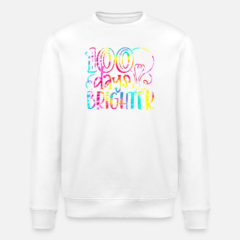 100 jours plus brillants arc-en-ciel - Sweat bio ROLLER Stanley/Stella Unisexe - blanc