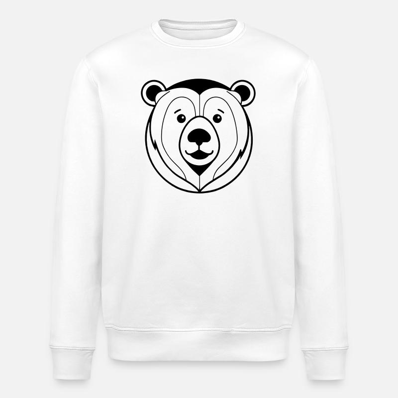 bear - Stanley/Stella ROLLER Unisex Organic Sweatshirt - white