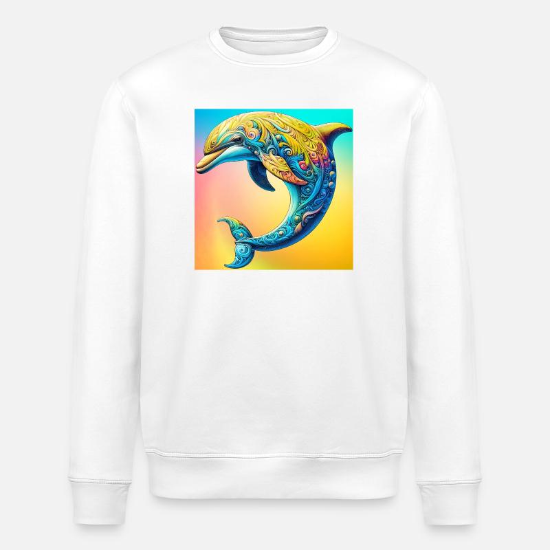 dolphin - Stanley/Stella ROLLER Unisex Organic Sweatshirt - white