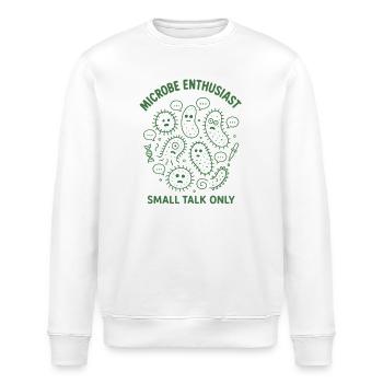 Parler uniquement sur les microbes | Humour en microbiologie - Sweat bio ROLLER Stanley/Stella Unisexe - blanc - Devant - Nik (191cm)