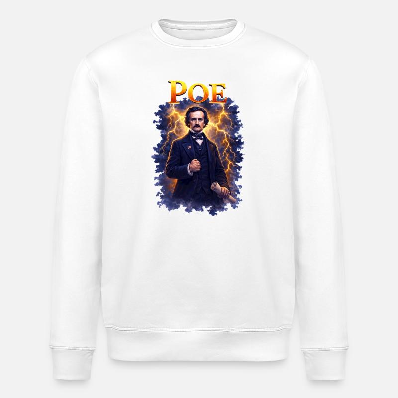 Edgar Allan Poe Porträt - Stanley/Stella Unisex Bio-Sweatshirt ROLLER - Weiß