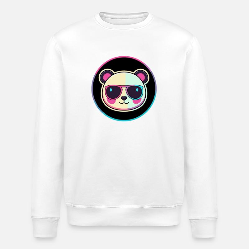 Neon-Panda-Sonnenbrillen - Stanley/Stella Unisex Bio-Sweatshirt ROLLER - Weiß
