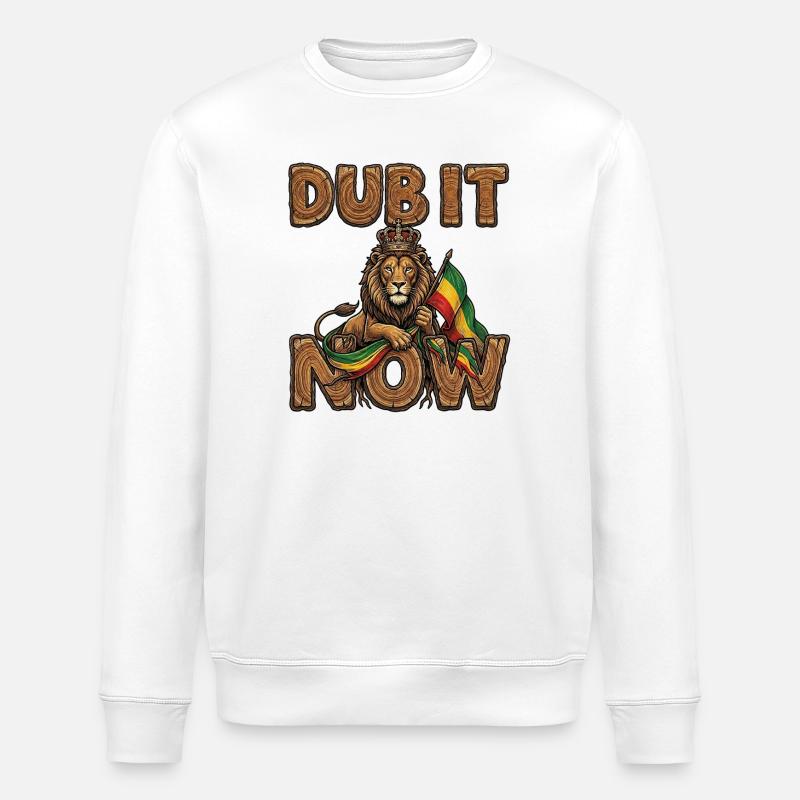 Dub It Now Wood Reggae - Stanley/Stella ROLLER Unisex Organic Sweatshirt - white