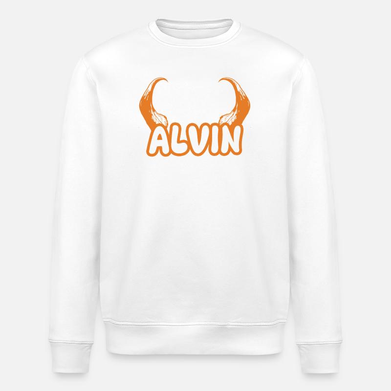 Devil Alvin - Stanley/Stella ROLLER Unisex Organic Sweatshirt - white