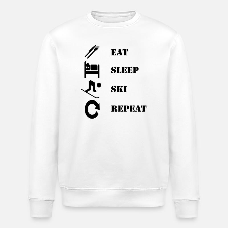 Mange, Dors, Ski, Refae-le - Sweat bio ROLLER Stanley/Stella Unisexe - blanc