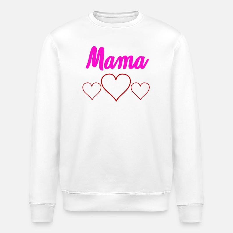 Mama Herzchen  - Stanley/Stella Unisex Bio-Sweatshirt ROLLER - Weiß