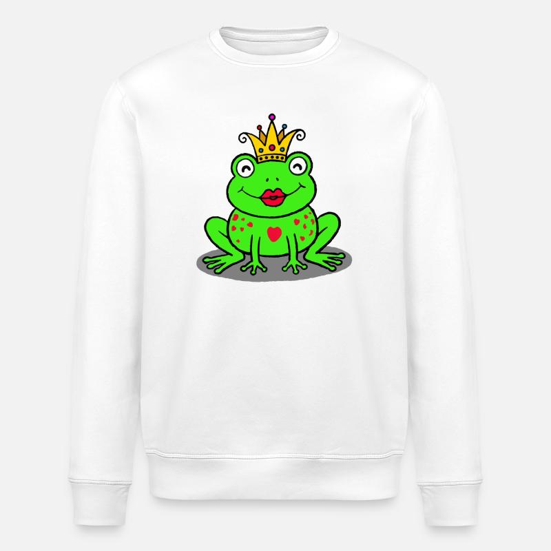 Königlicher Frosch mit Herz - Stanley/Stella Unisex Bio-Sweatshirt ROLLER - Weiß