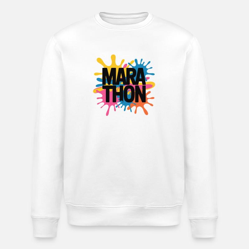 Marathon de Couleur Splash - Sweat bio ROLLER Stanley/Stella Unisexe - blanc