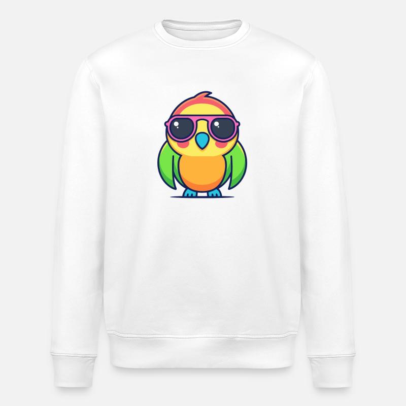 Papageien-Neon-Retro-Brillen - Stanley/Stella Unisex Bio-Sweatshirt ROLLER - Weiß