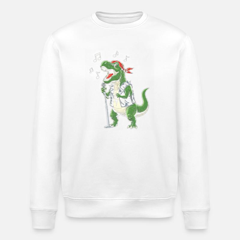 Rocker Dino avec micro - Sweat bio ROLLER Stanley/Stella Unisexe - blanc
