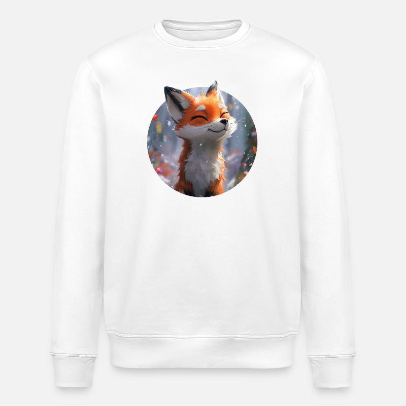 Cute Fox - Stanley/Stella ROLLER Unisex Organic Sweatshirt - white