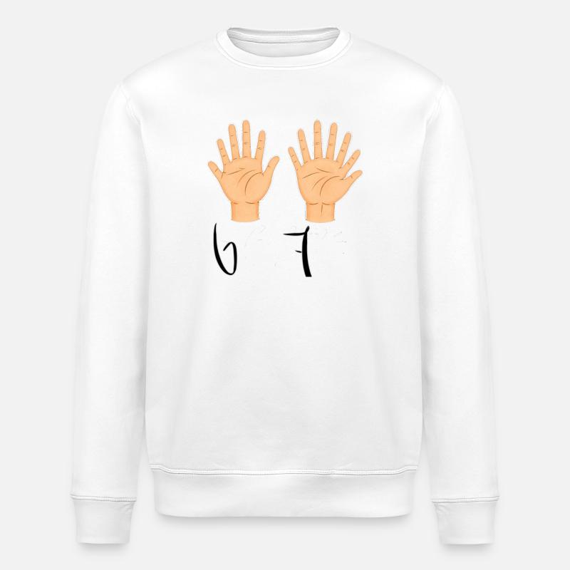 Double Open Hands Illustration - Stanley/Stella Unisex Bio-Sweatshirt ROLLER - Weiß
